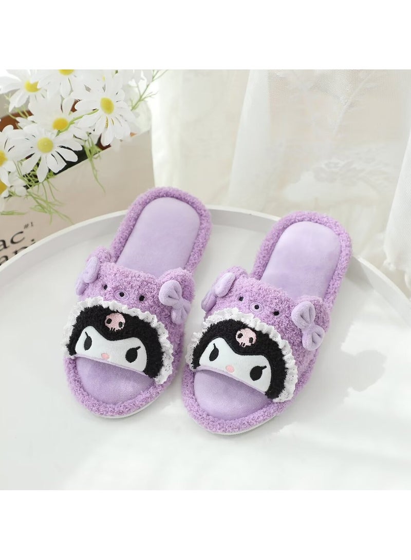 Kuromi home slippers non-slip with thick soles loose fit that doesn't squeeze the feet - Image 2